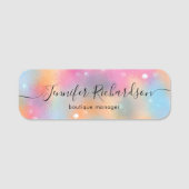 Pastel Trendy Modern Chic Fancy Calligrafie Naamplaatje (Voorkant)