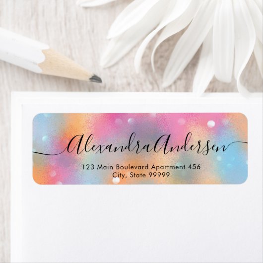 Pastel Trendy Modern Chic Fancy Calligrafielabel Etiket (Insitu)