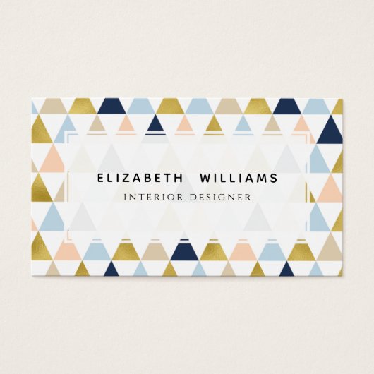Pastel Triangles Interior Designer Visitekaartjes (Voorkant)