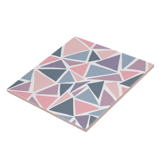 Pastel Triangles Mosaic Pattern Tegeltje (Zijkant)