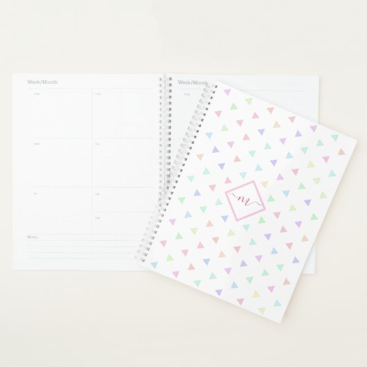 Pastel Triangles Pattern Multicolor Planner (Display)