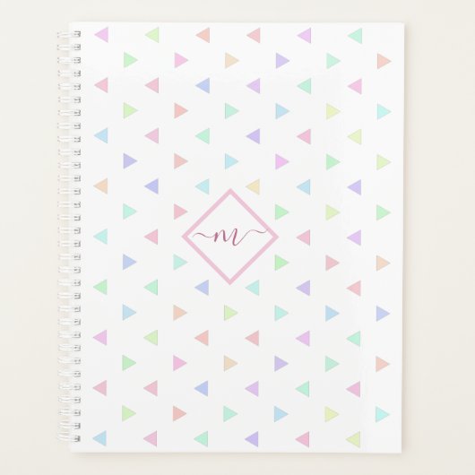 Pastel Triangles Pattern Multicolor Planner (Voorkant)