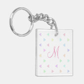 Pastel Triangles Pattern Multicolor Sleutelhanger (Voorkant Links)