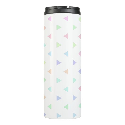 Pastel Triangles Pattern Multicolor Thermosbeker (Achterkant)