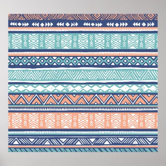 Pastel tribal Navajo: naadloos patroon. Poster (Voorkant)