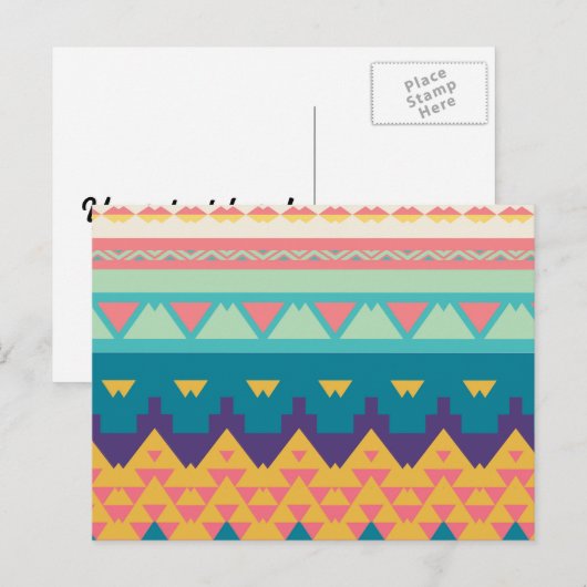 Pastel tribal ontwerp briefkaart (Voorkant / Achterkant)