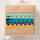 Pastel tribal ontwerp etiket (Insitu)