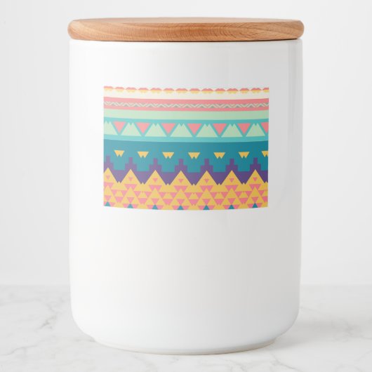 Pastel tribal ontwerp voedselcontainer etiket (Voorkant)