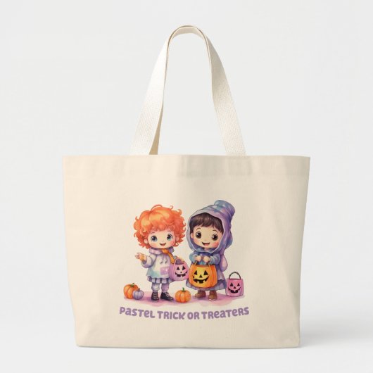Pastel Trick of Treaters Grote Tote Bag (Voorkant)