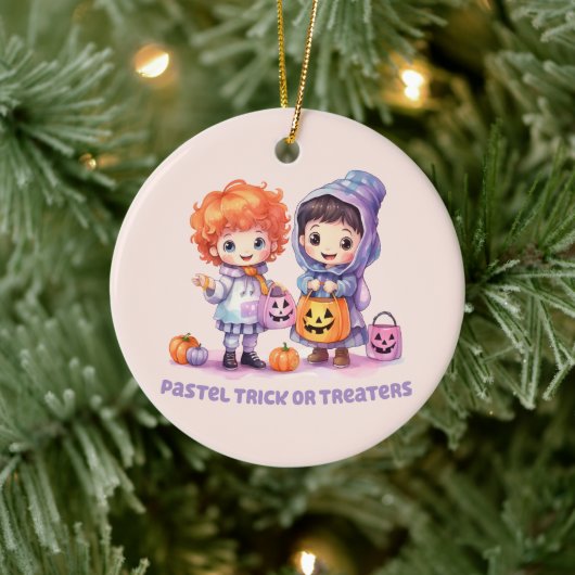 Pastel Trick of Treaters Keramisch Ornament (Boom)