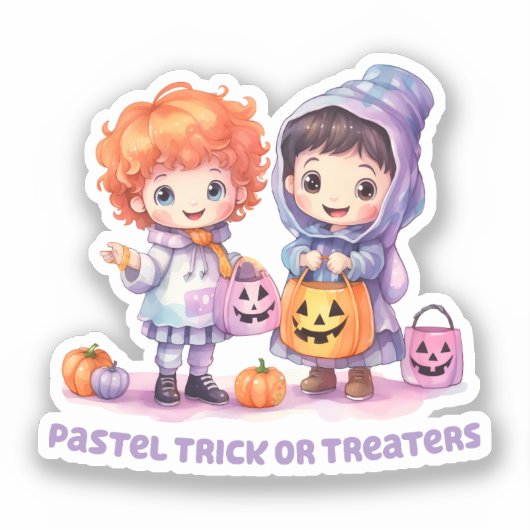Pastel Trick of Treaters Sticker (Voorkant)