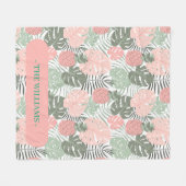 Pastel Tropical Fleece Deken (Voorkant (Horizontaal))