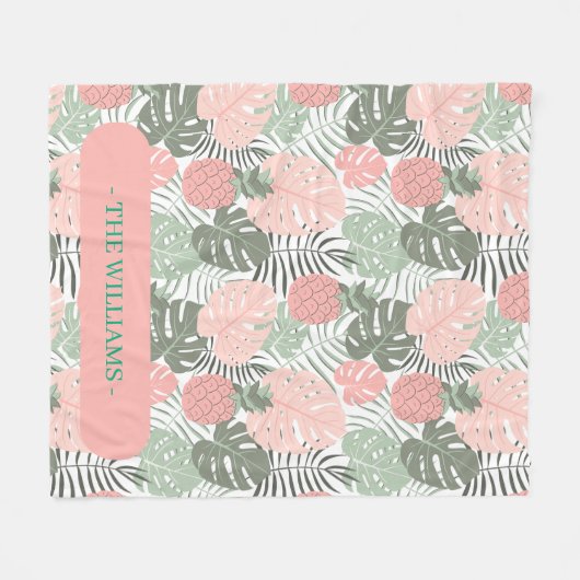 Pastel Tropical Fleece Deken (Voorkant (Horizontaal))