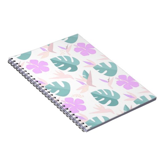 Pastel Tropical Floral Pattern Notitieboek (Rechterzijde)