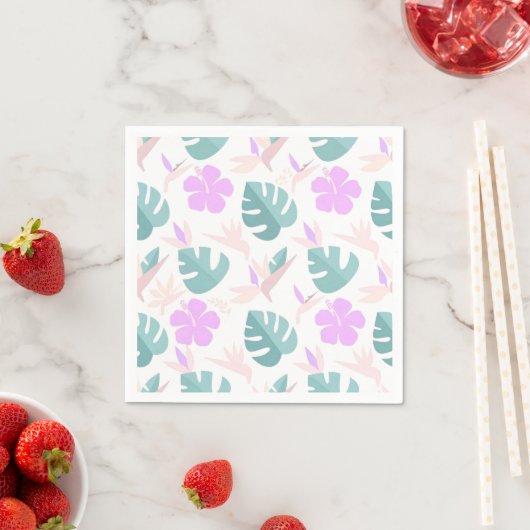 Pastel Tropical Floral Pattern Servet (Insitu)