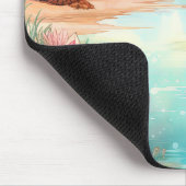 Pastel Tropical Island Beach Sunset Mountains Muismat (Hoek)