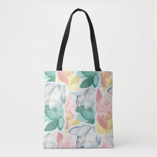 Pastel Tropical Leaves - Overlapping Tote Bag (Voorkant)