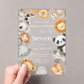 Pastel Tropical Wild Oerwoud Safari Dieren Acryl Uitnodigingen (Insitu (Draagbaar))