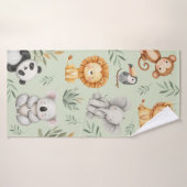 Pastel Tropical Wild Oerwoud Safari Dieren Badhanddoek (Badhanddoek)