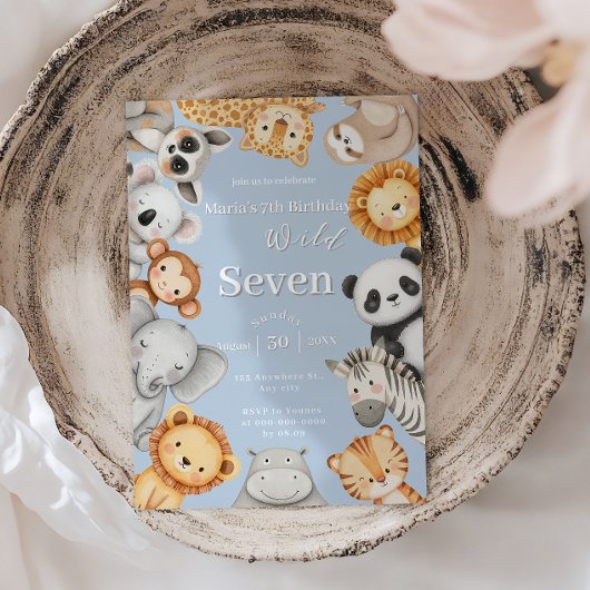 Pastel Tropical Wild Oerwoud Safari Dieren Kaart