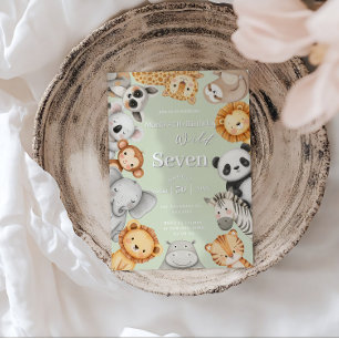 Pastel Tropical Wild Oerwoud Safari Dieren Kaart