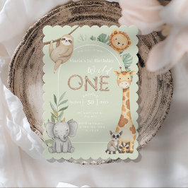 Pastel Tropical Wild One Oerwoud Safari Animals Kaart