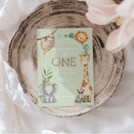 Pastel Tropical Wild One Oerwoud Safari Animals Kaart