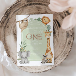 Pastel Tropical Wild One Oerwoud Safari Animals Kaart