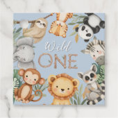 Pastel Tropical Wild One Oerwoud Safari Dieren Bedankjes Labels (Voorkant)