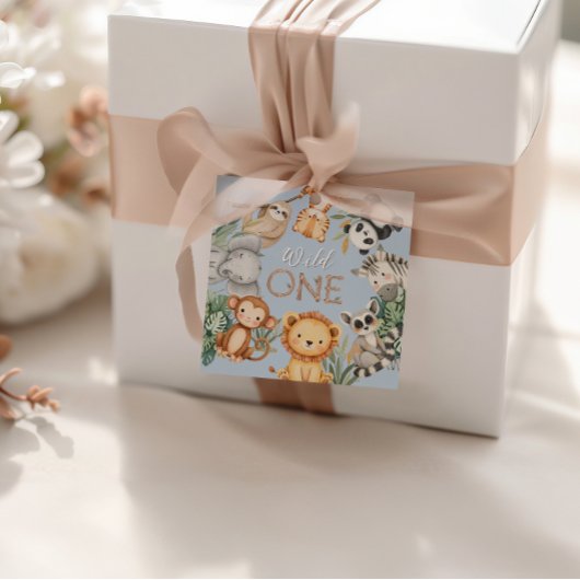 Pastel Tropical Wild One Oerwoud Safari Dieren Bedankjes Labels