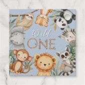 Pastel Tropical Wild One Oerwoud Safari Dieren Bedankjes Labels (Achterkant)