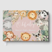 Pastel Tropical Wild One Oerwoud Safari Dieren Gastenboek (Voorkant)