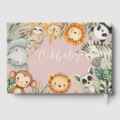 Pastel Tropical Wild One Oerwoud Safari Dieren Gastenboek (Achterkant)