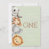 Pastel Tropical Wild One Oerwoud Safari Dieren Kaart (Voorkant)