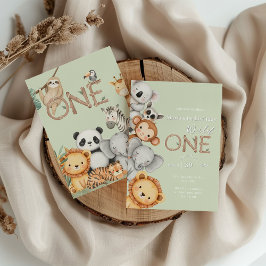 Pastel Tropical Wild One Oerwoud Safari Dieren Kaart