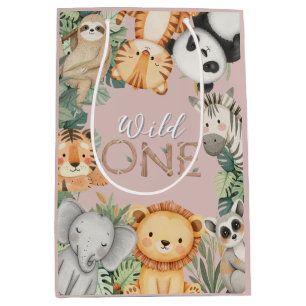 Pastel Tropical Wild One Oerwoud Safari Dieren Medium Cadeauzakje
