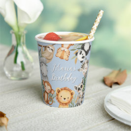 Pastel Tropical Wild One Oerwoud Safari Dieren Papieren Bekers