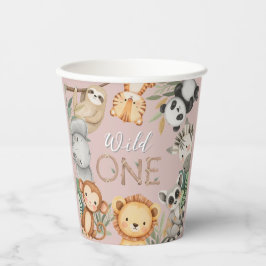 Pastel Tropical Wild One Oerwoud Safari Dieren Papieren Bekers