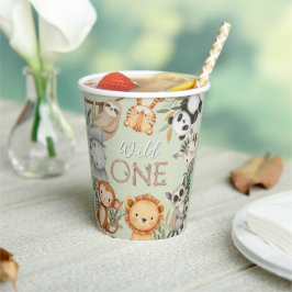 Pastel Tropical Wild One Oerwoud Safari Dieren Papieren Bekers