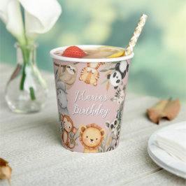 Pastel Tropical Wild One Oerwoud Safari Dieren Papieren Bekers