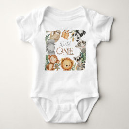 Pastel Tropical Wild One Oerwoud Safari Dieren Romper