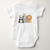 Pastel Tropical Wild One Oerwoud Safari Dieren Romper (Achterkant)