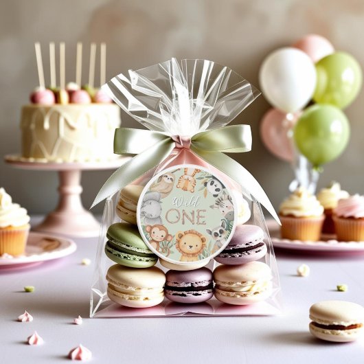 Pastel Tropical Wild One Oerwoud Safari Dieren Ronde Sticker