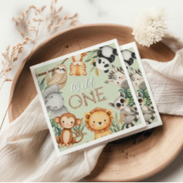 Pastel Tropical Wild One Oerwoud Safari Dieren Servet