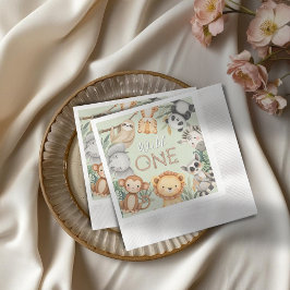 Pastel Tropical Wild One Oerwoud Safari Dieren Servet