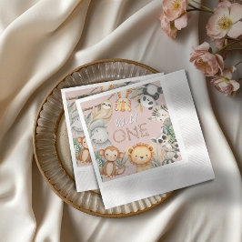 Pastel Tropical Wild One Oerwoud Safari Dieren Servet