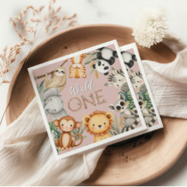 Pastel Tropical Wild One Oerwoud Safari Dieren Servet