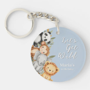 Pastel Tropical Wild One Oerwoud Safari Dieren Sleutelhanger