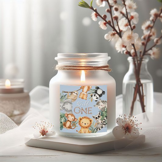 Pastel Tropical Wild One Oerwoud Safari Dieren Vierkante Sticker