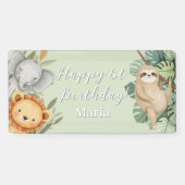 Pastel Tropical Wild One Oerwoud Safari Fototeken Spandoek (Horizontaal)